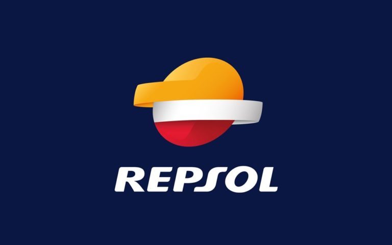 Logotipo Repsol Fondo Azul