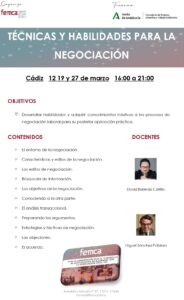 Convocatoria Curso Tecnicas y habilidades para la negociacion